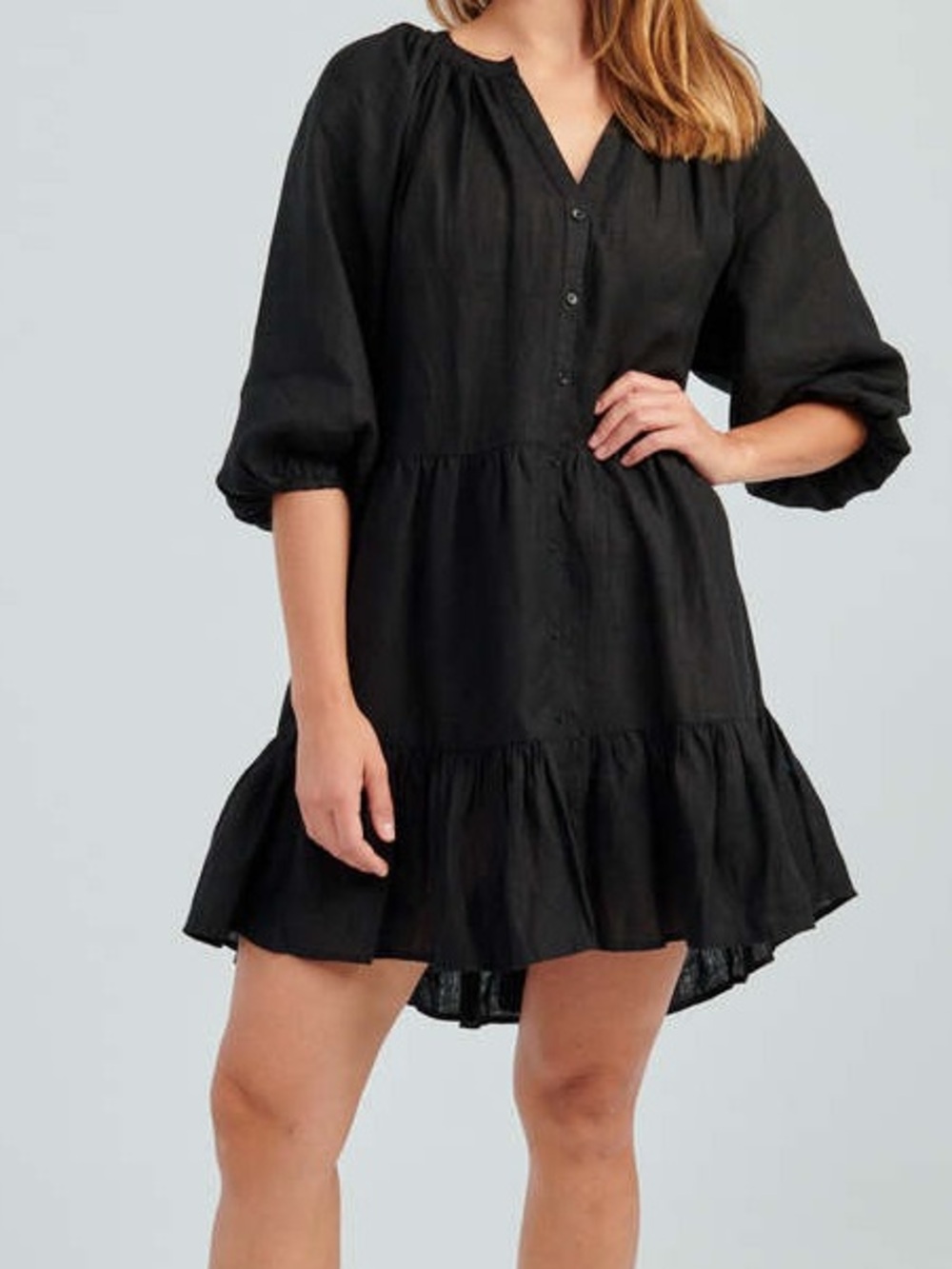 Apiece Apart Mini Mitte 100% Linen balloon mini Dress
